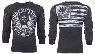 Archaic by Affliction Men's Thermal Shirt Crossed Death