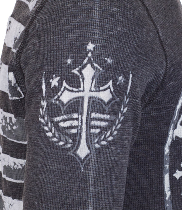 Archaic by Affliction Men's Thermal Shirt Crossed Death
