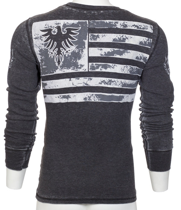Archaic by Affliction Men's Thermal Shirt Crossed Death