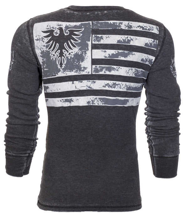 Archaic by Affliction Men's Thermal Shirt Crossed Death