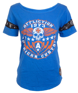 Affliction Women's T-shirt Iron Shield  =