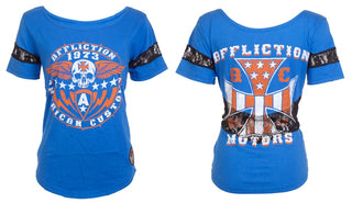 Affliction Women's T-shirt Iron Shield  =