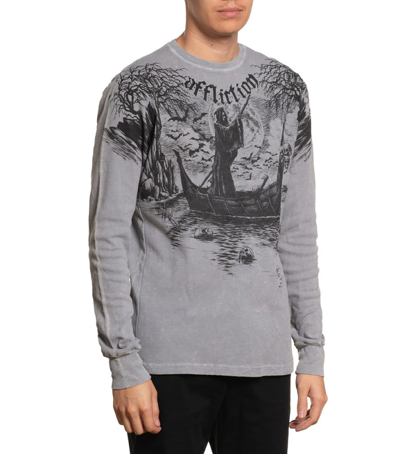 Affliction Men's Thermal Long Sleeve Shirt River Styx