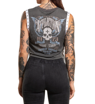 Affliction Women's T-shirt Saints Flag Crew Muscle Tee