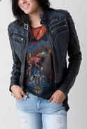 Affliction Women's Jacket limited Edition Leather Lethal Attack
