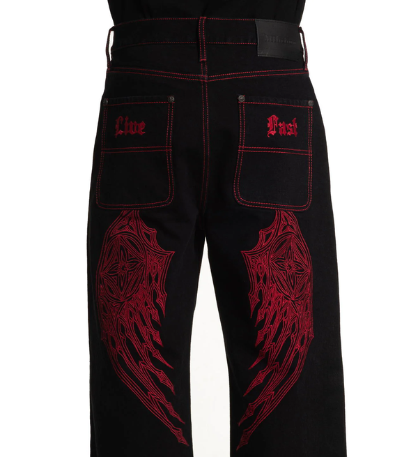 Affliction Men’s Jeans Wide Leg Wings Inseam 32