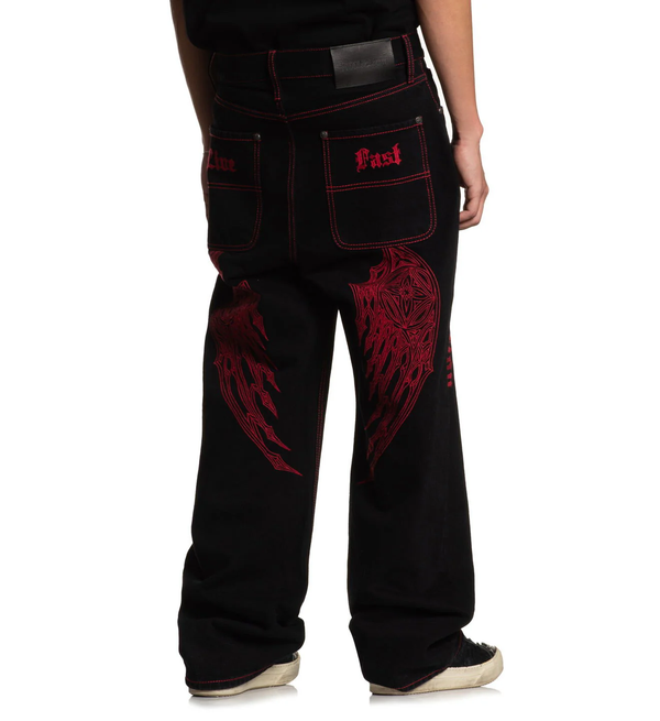 Affliction Men’s Jeans Wide Leg Wings Inseam 32