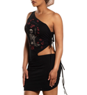 Affliction Women's One Shoulder Dress Winged Reaper
