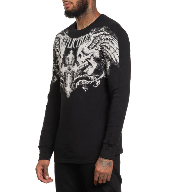 Affliction Men's Thermal Shirt Winged UP