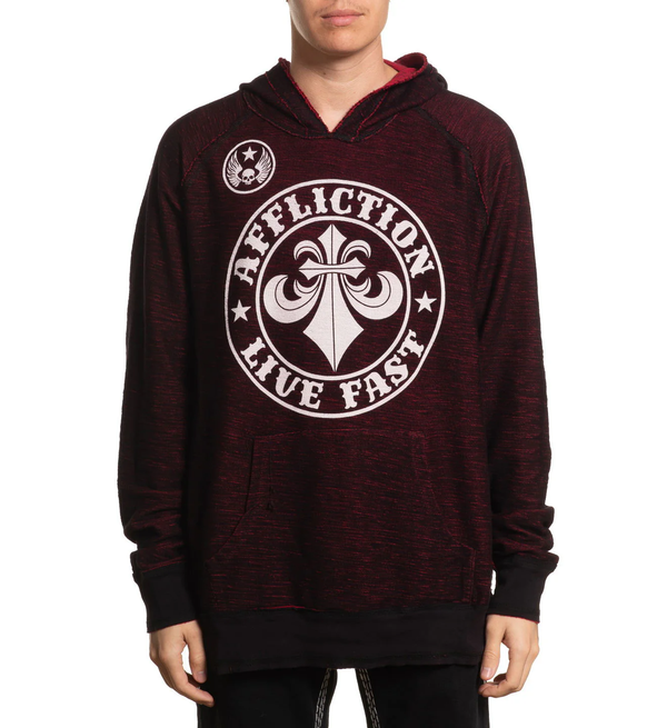 Affliction Men’s Reversible Pullover Hoodie Winged UP