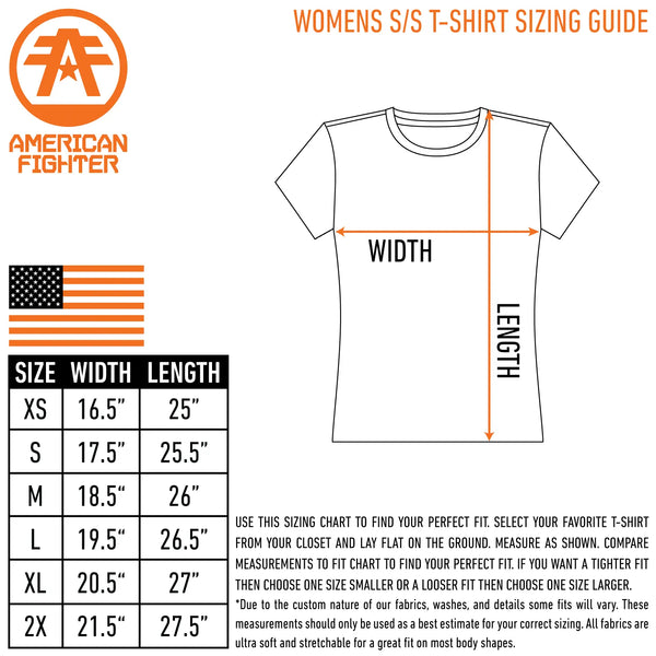 AMERICAN FIGHTER Women's T-Shirt ALLEGIANCE Athletic Biker MMA