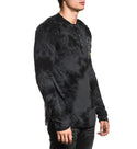 Affliction Men's T-shirt BLACK CROW L/S Henley