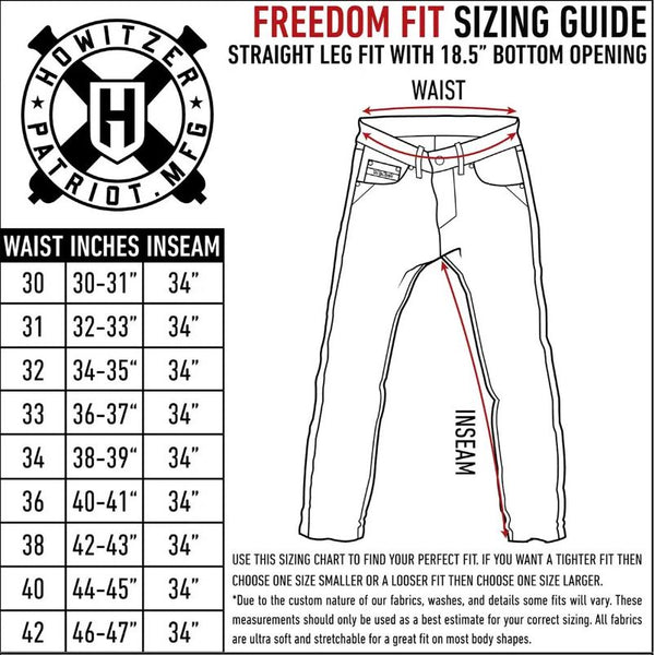 Howitzer Style Men's Denim Jean Freedom Neutral Military Grunt 34