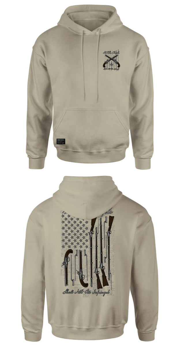 Howitzer Style Men's Hoodie Musket Flag