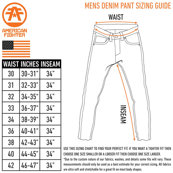 American Fighter Men's Denim Jean Defender Void Thurman Inseam 34