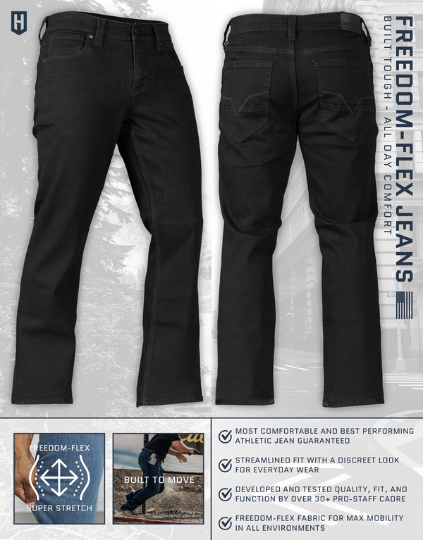 Howitzer Clothing Men's Jean Freedom Black Rinse, Inseam 32