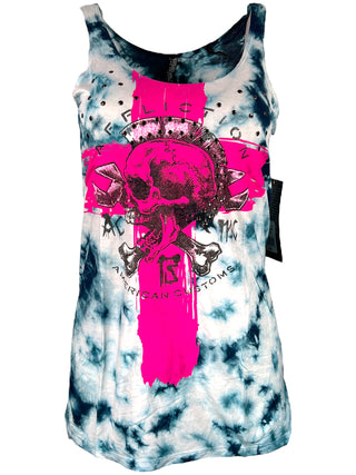 Affliction Women's T-shirt Tank Top Mohawk  =