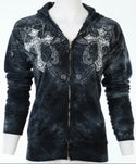 Affliction Women's Zip Up Hoodie Jacket Sacrifice   =