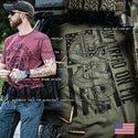 Howitzer Style Men's T-Shirt Blue Collar Skull Military Grunt MFG ++