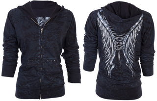 Affliction Women's Zip Up Hoodie Jacket Michell   =