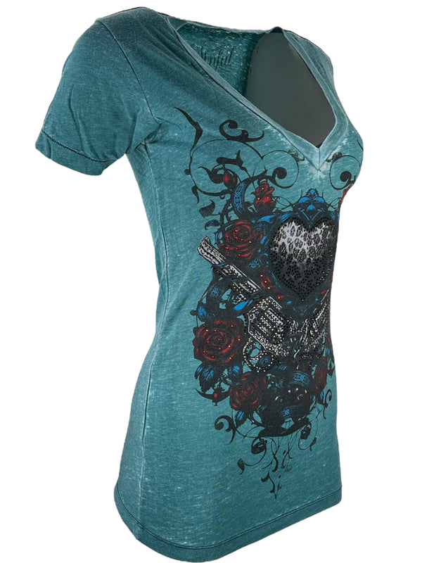 Sinful By Affliction Women's T-shirt Heirloom   =