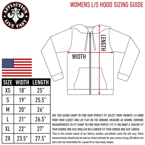Affliction Women's Zip Up Hoodie Jacket Michell   =