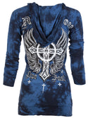 Affliction Women's Zip Up Hoodie Jacket Virtue   =