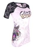 Sinful by Affliction Women's T-shirt Herbal =