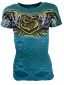 Sinful By Affliction Women's T-shirt Neon  =