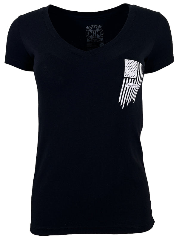 Howitzer Style Women's T-Shirt Sharp Flag Military Grunt MFG =