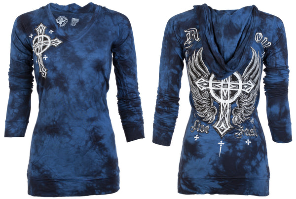 Affliction Women's Zip Up Hoodie Jacket Virtue   =