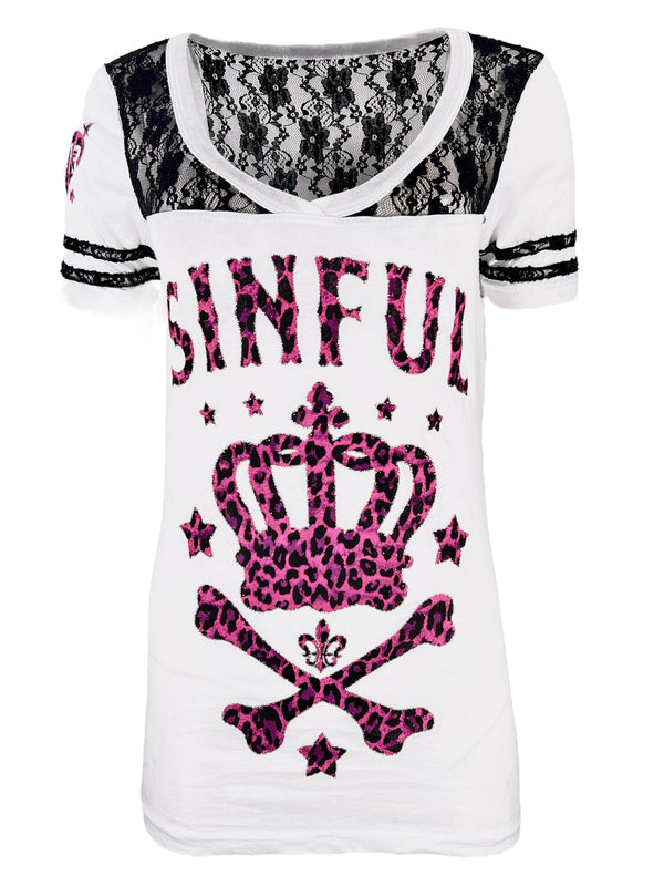 Sinful By Affliction Women's T-shirt Palace  =