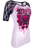 Sinful By Affliction Women's T-shirt A Midnight Dreary   = - S3301
