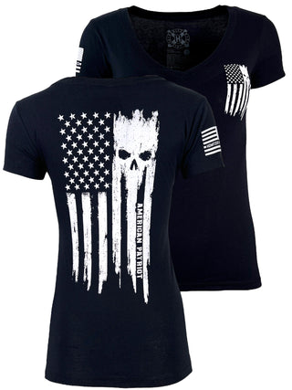 Howitzer Style Women's T-Shirt Patriot Torn Military Grunt MFG