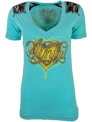 Sinful By Affliction Women's T-shirt Laced