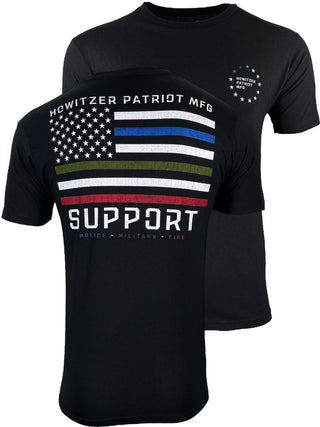 Howitzer Style Men's T-Shirt Triple support Military Grunt MFG