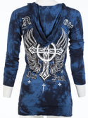 Affliction Women's Zip Up Hoodie Jacket Virtue   =