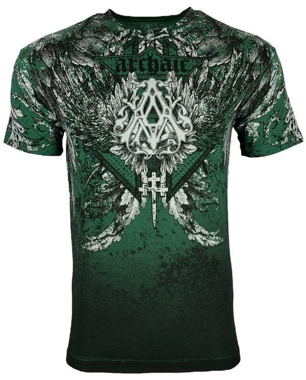 Archaic by Affliction Men's T-Shirt Griffin (Green)