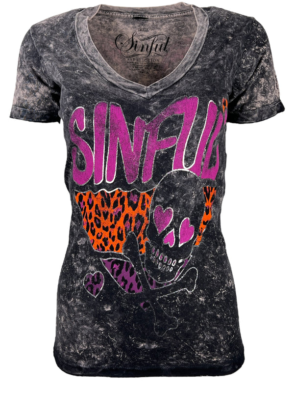 Sinful By Affliction Women's T-shirt Lovely  =