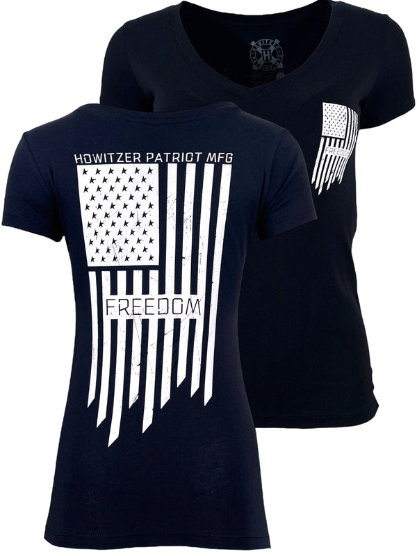 Howitzer Style Women's T-Shirt Sharp Flag Military Grunt MFG =