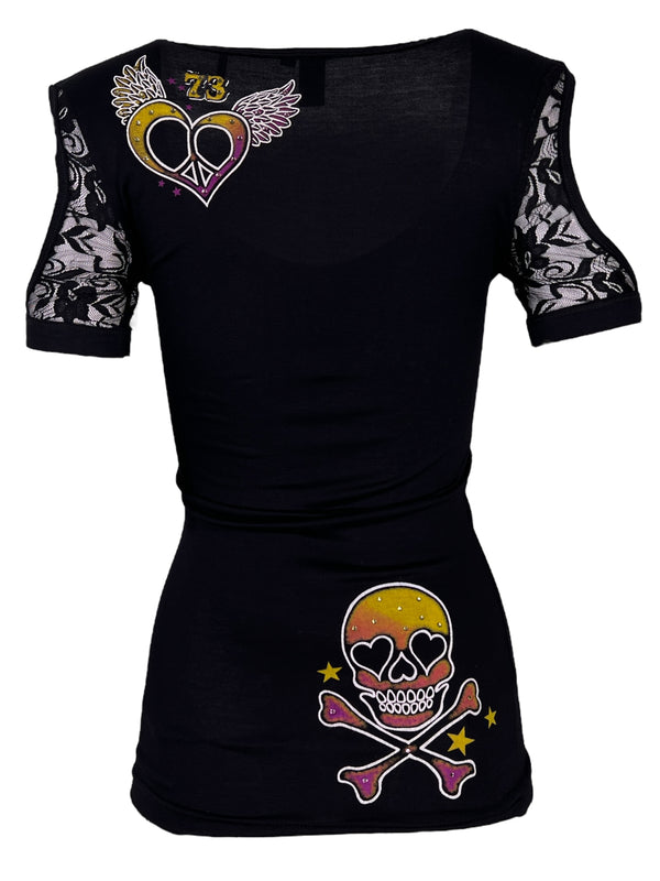 Sinful By Affliction Women's T-shirt Vertigo  =