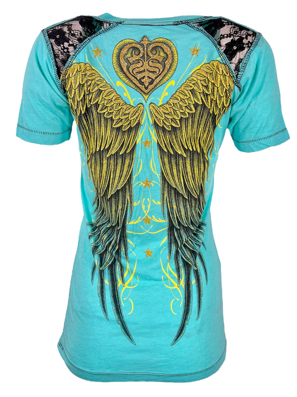 Sinful By Affliction Women's T-shirt Laced  =