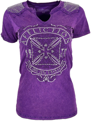 Affliction Women's T-shirt Death Cross =