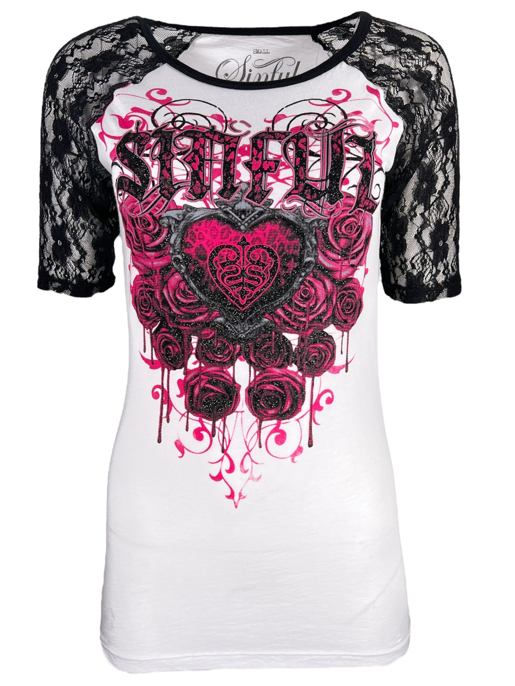 Sinful By Affliction Women's T-shirt A Midnight Dreary   = - S3301