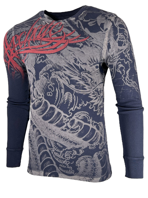 Archaic By Affliction Mens Thermal Shirt Dragon Rage