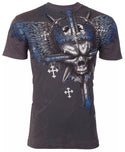 ARCHAIC by AFFLICTION Charcoal GRAVE KILLER Short Sleeve Slim Fit Y2K T-shirt