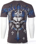 ARCHAIC by AFFLICTION Charcoal GRAVE KILLER Short Sleeve Slim Fit Y2K T-shirt