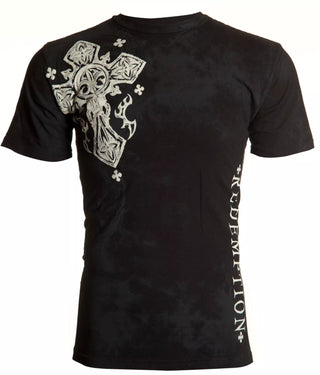 ARCHAIC by AFFLICTION Black FATAL COURSE Short Sleeve Slim Fit Y2K T-shirt NWT ++