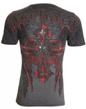 ARCHAIC by AFFLICTION Charcoal ABINGDON Short Sleeve Slim Fit Y2K T-shirt