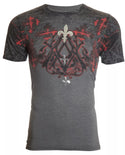 ARCHAIC by AFFLICTION Charcoal ABINGDON Short Sleeve Slim Fit Y2K T-shirt